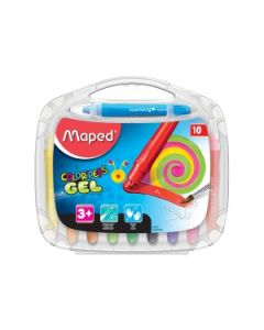 MAPED Gel Crayon Isi 10 Warna FREE Buku Mewarnai dan Kuas