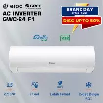 GREE AC F1S SERIES - INVERTER 2.5 PK - GWC-24F1(S) - WHITE PEARL (Unit Indoor & Outdoor)