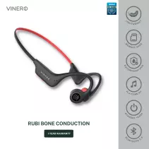 Vinero Rubi Bone Conduction Wireless Bluetooth Earphone Waterproof - Black