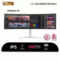 LG Curved Monitor 49" UltraWide Dual QHD 5K with USB Type-C 49WQ95C-W
