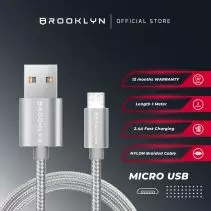 Brooklyn Micro USB Cable Data Fast Charging BC-M1 Black Grey