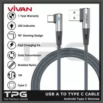 VIVAN BWC100S KABEL DATA 90 USB TYPE C FAST CHARGING SAMSUNG XIAOMI