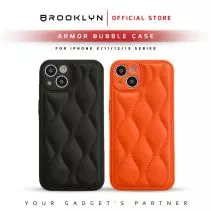 Brooklyn Thick Pillow Casing iPhone 13/12/11 Mini/Pro/Max, X / XS (Orange - Black) - BK-CA16