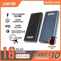 CORDE Swift10 PowerBank 10000mAh Fast Charging 22.5W PD QC3.0 | CPB104