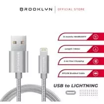 Brooklyn USB to Apple Lightning Cable Data Fast Charging BC-L1 - Abu-Abu