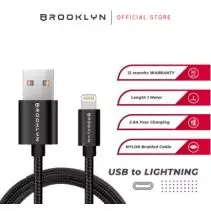 Brooklyn USB to Apple Lightning Cable Data Fast Charging BC-L1 - Hitam