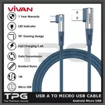 VIVAN BWM100S KABEL DATA 90 MICRO USB FAST CHARGING XIAOMI SAMSUNG