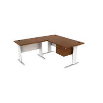 DATASCRIP Meja Kerja Arjuna 160x80 + side desk + mobile drawer