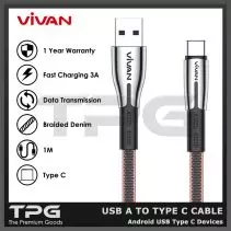 VIVAN BTK-C KABEL DATA USB TYPE C FAST CHARGING SAMSUNG XIAOMI CHARGER