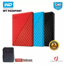 WD HDD EXTERNAL MY PASSPORT 1TB USB3.0 BLACK/WHITE/BLUE/RED ORIGINAL Termurah
