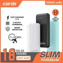 CORDE Slim PowerBank 10000 mAh 2.1A Fast Charge | CPB102