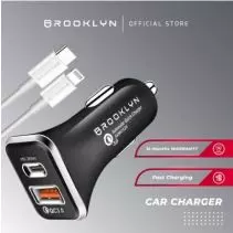 Brooklyn Car Charger PD20W Quick Charge 3.0 With Cable BK-CC1 - Lightning Apple