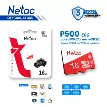 Netac MicroSD P500 ECO MicroSDHC / MicroSDXC 16GB UHS-I Class 10 Retail Pack Card