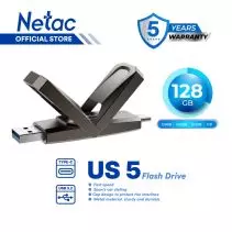 Netac Dual Flashdisk US5 USB 3.2 Type-C Solid State Flash Drive 128GB Flash Disk up to 550MB/s