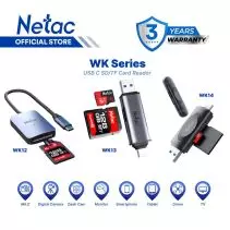 Netac TF Flash Card Reader WK12 USB 3.0 Type-A/C to SD/MicroSD Dual Slot up to 5Gbps for Computer/Tablet/Other Device